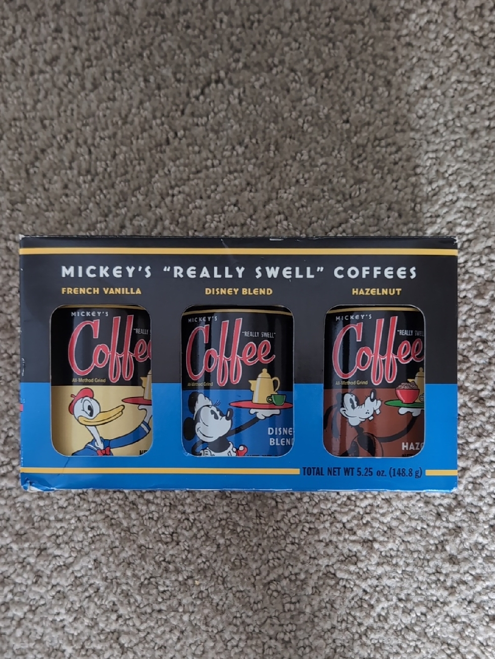 Mickey's "Really Swell" Coffee Trio - Yellow, Blue, Brown